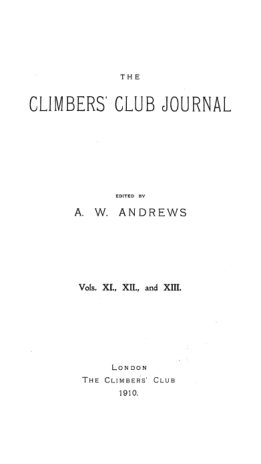 Climbers' Club 1908 Vol.11 No.41 Journal cover
